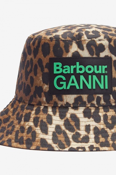 Sombrero Barbour x GANNI Waxed Leopard