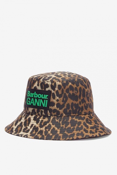 Sombrero Barbour x GANNI Waxed Leopard