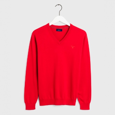 Jersey cuello pico rojo