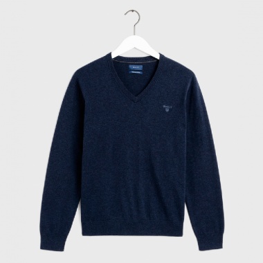 Jersey Cuello de Pico Azul Indigo Gant
