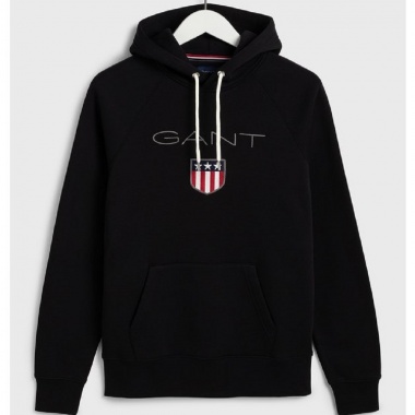 Sudadera Negra Original con Capucha Gant