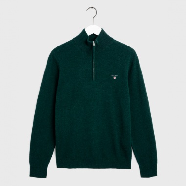 Jersey lana extrafina Verde media cremallera