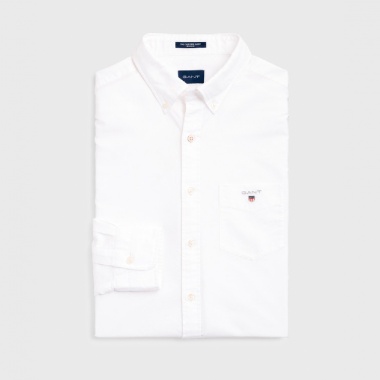 Camisa Manga Larga Oxford Blanca Gant