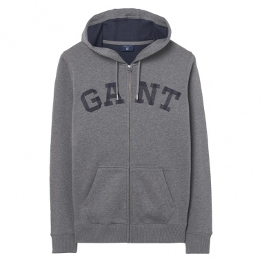 Sudadera capucha lisa gris