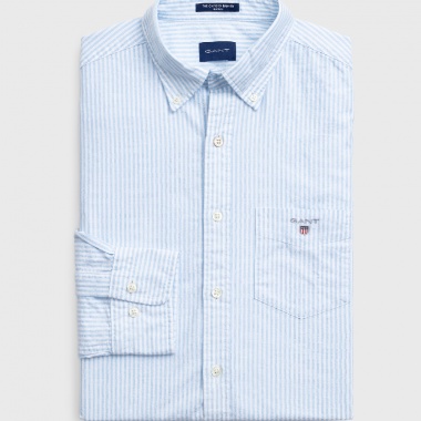Camisa Oxford a Rayas Finas Azul Capri Gant