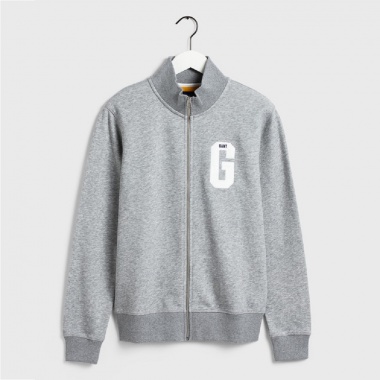 Sudadera gris cremallera inicial