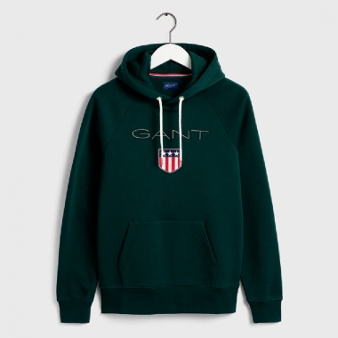 Sudadera capucha verde oscuro logo