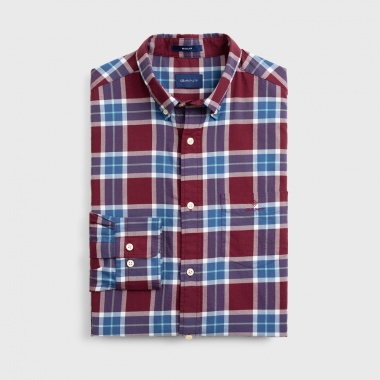 Camisa cuadros granate y azul