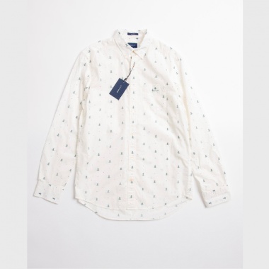 Camisa blanca estampado árboles