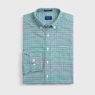 Camisa estampada cuadros verde y azul