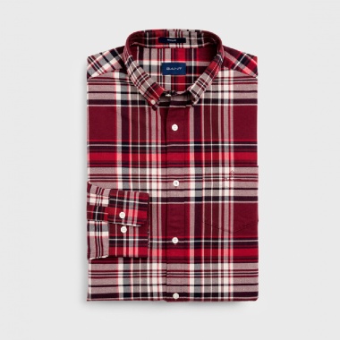 Camisa cuadros oxford granate