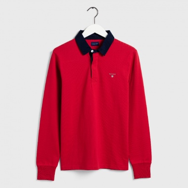 Polo algodón manga larga rojo