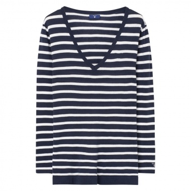 Jersey de pico estampado rayas