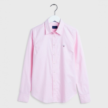 Camisa de Velarte Rosa con Logo Gant