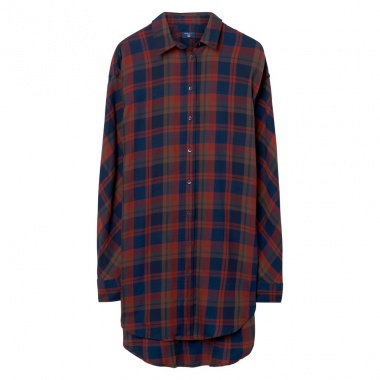 Camisa larga cuadros