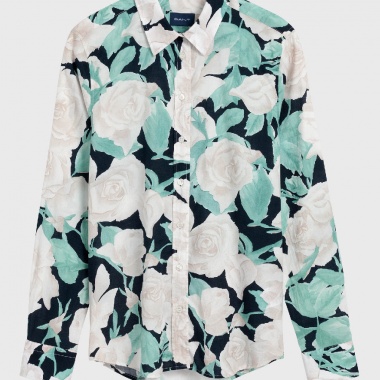 Camisa de gasa con estampado de rosas
