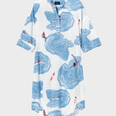 Túnica con Estampado de Lago