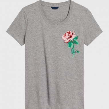 Camiseta básica con motivo bordado