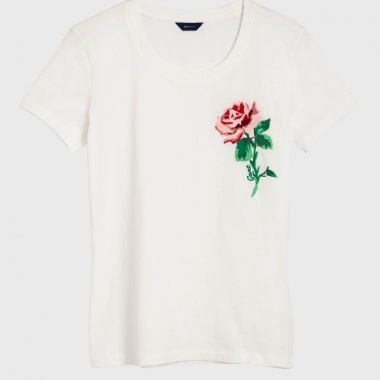 Camiseta con Motivo Bordado