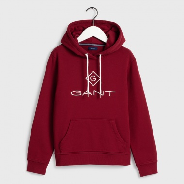 Sudadera logo capucha granate