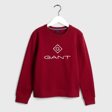 Sudadera Logo cuello redondo granate
