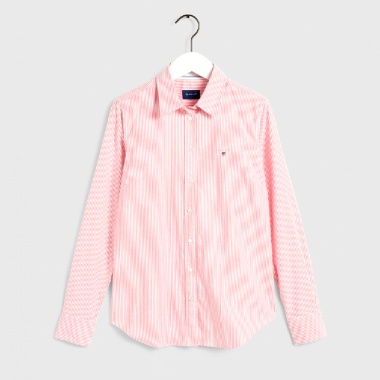 Camisa oxford rayas naranja