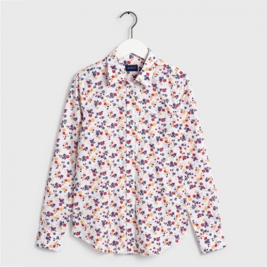 Camisa Scribble estampado flores crudo