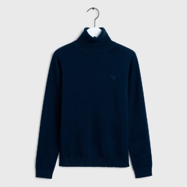 Jersey cuello alto merino marino