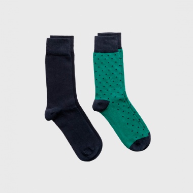Pack de 2 Calcetines Lisos y de Lunares Verde