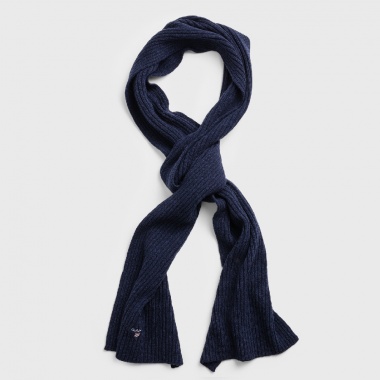 Bufanda de Punto de Lana Azul Marino Gant