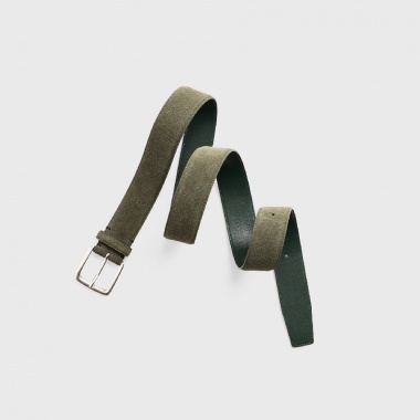 Cinturón piel khaki