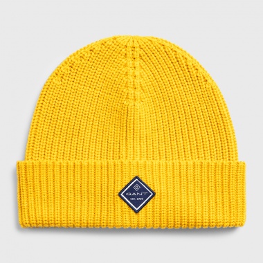 Gorro punto acanalado amarillo