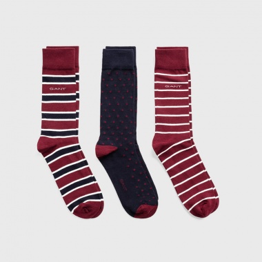 Pack 3 calcetines estampados granate