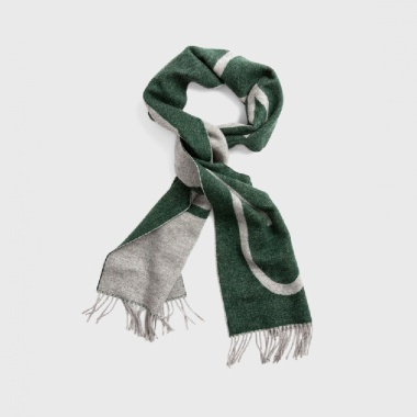 Bufanda verde lana logotipo