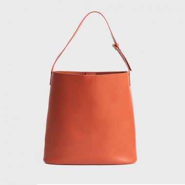 Bolso bombonera piel naranja