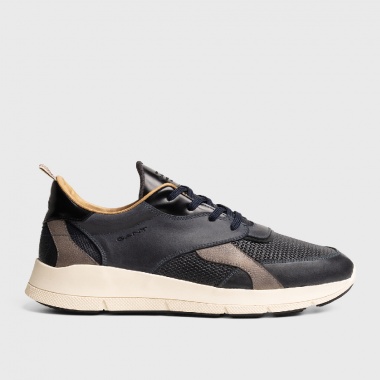Zapatillas combinadas piel negro