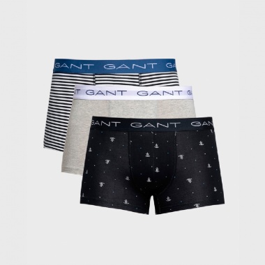 Pack de 3 bóxer con estampado de anclas y rayas