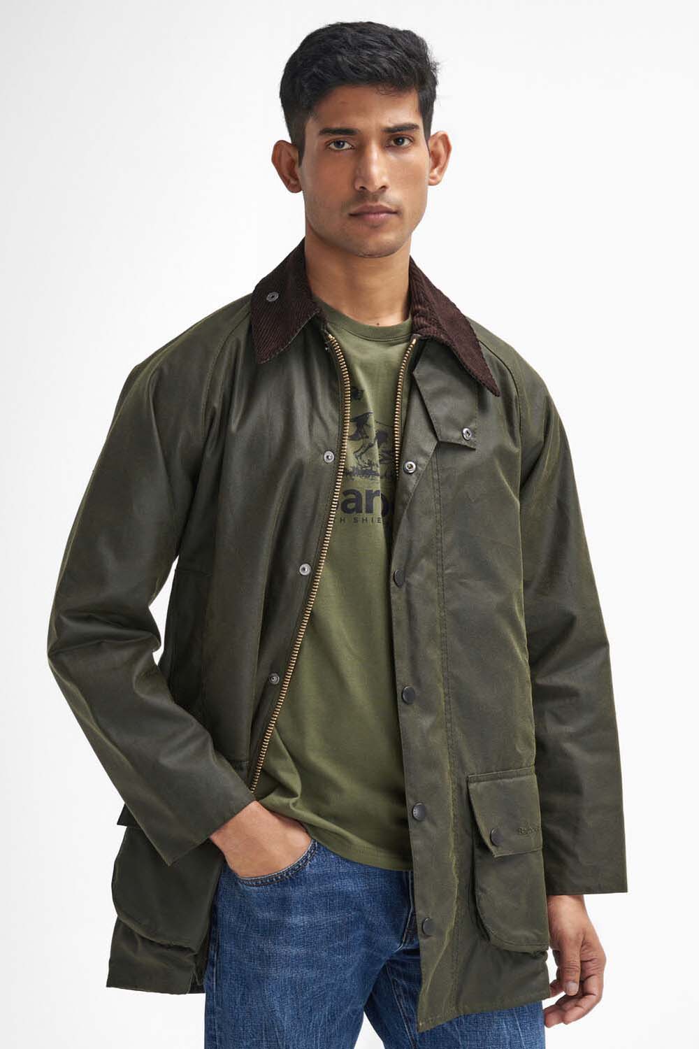 Barbour Beaufort オリーブグリーン Chaqueta Beaufort® Waxed Barbour | ILikeToBuy | Tienda Online
