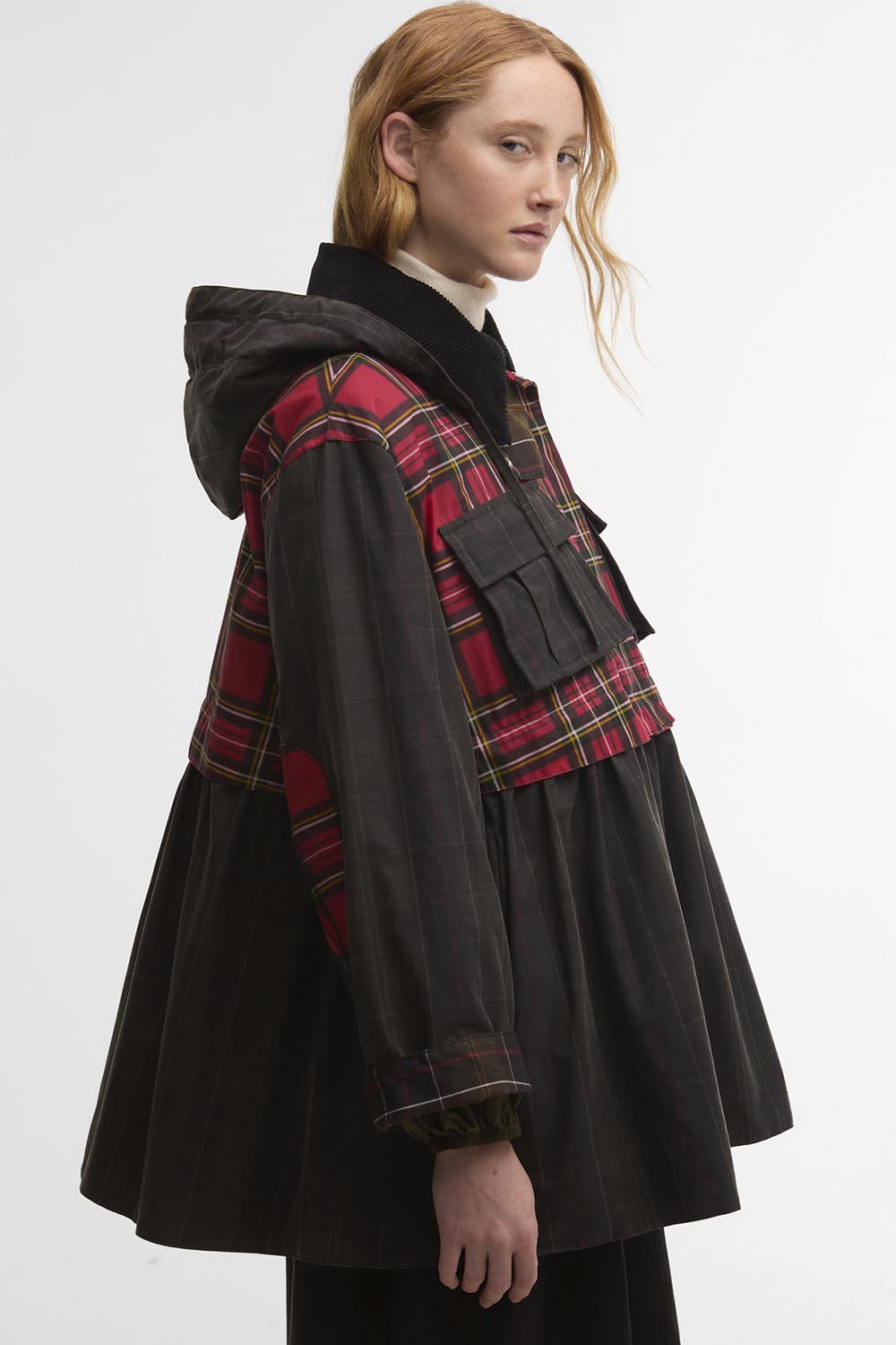 Chaqueta Barbour x GANNI Tartan Peplum Waxed Barbour | ILikeToBuy