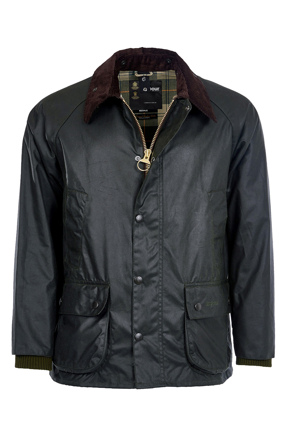 Chaqueta encerada verde con cuello Barbour