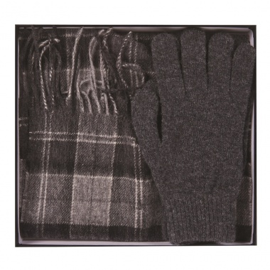 Pack bufanda guantes tartán gris
