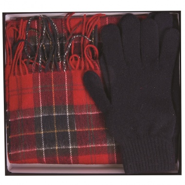 Pack bufanda guantes tartán rojo