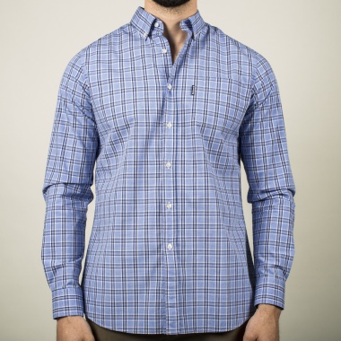 Camisa a cuadro azul en varias tonalidades