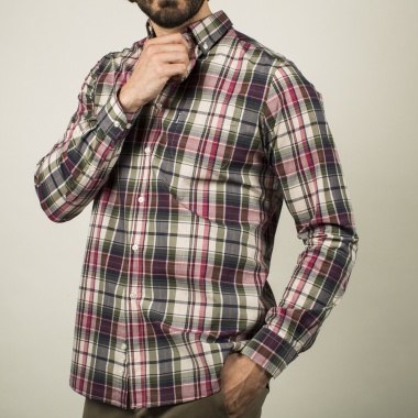Camisa Tom cuadros rosa oliva