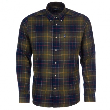 Camisa cuello abotonado estampado tartan