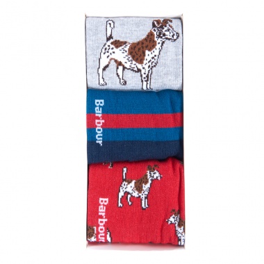 Caja calcetines 3 colores perros rayas