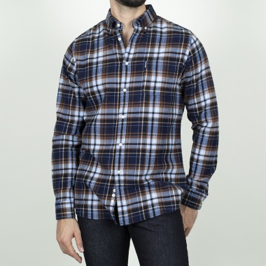 Camisa Tom cuadros marino marrón