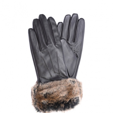 Guantes Fur Trimmed Piel