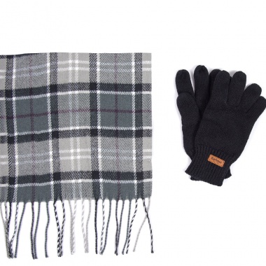 Pack Gris de Bufanda y Guantes