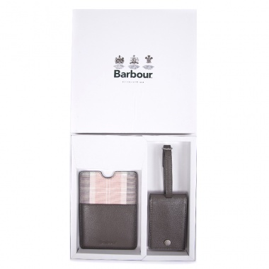 Salva pasaporte Gris y Tartán Rosa